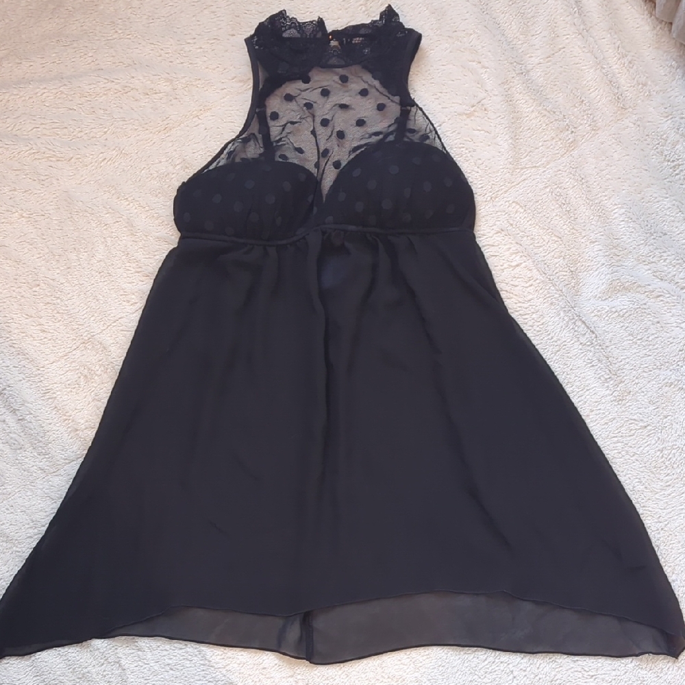 Apt. 9 Black Sheer Lace Chemise